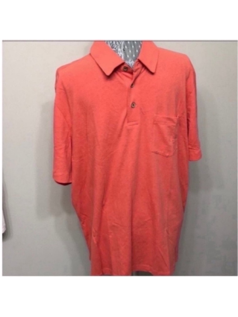 NWT Tailor Vintage Men’s Orange Short-Sleeve Polo with Chest Pocket XL